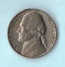 1961 D Jefferson Nickel - Circulated - Light Wear - About XF - $6.99