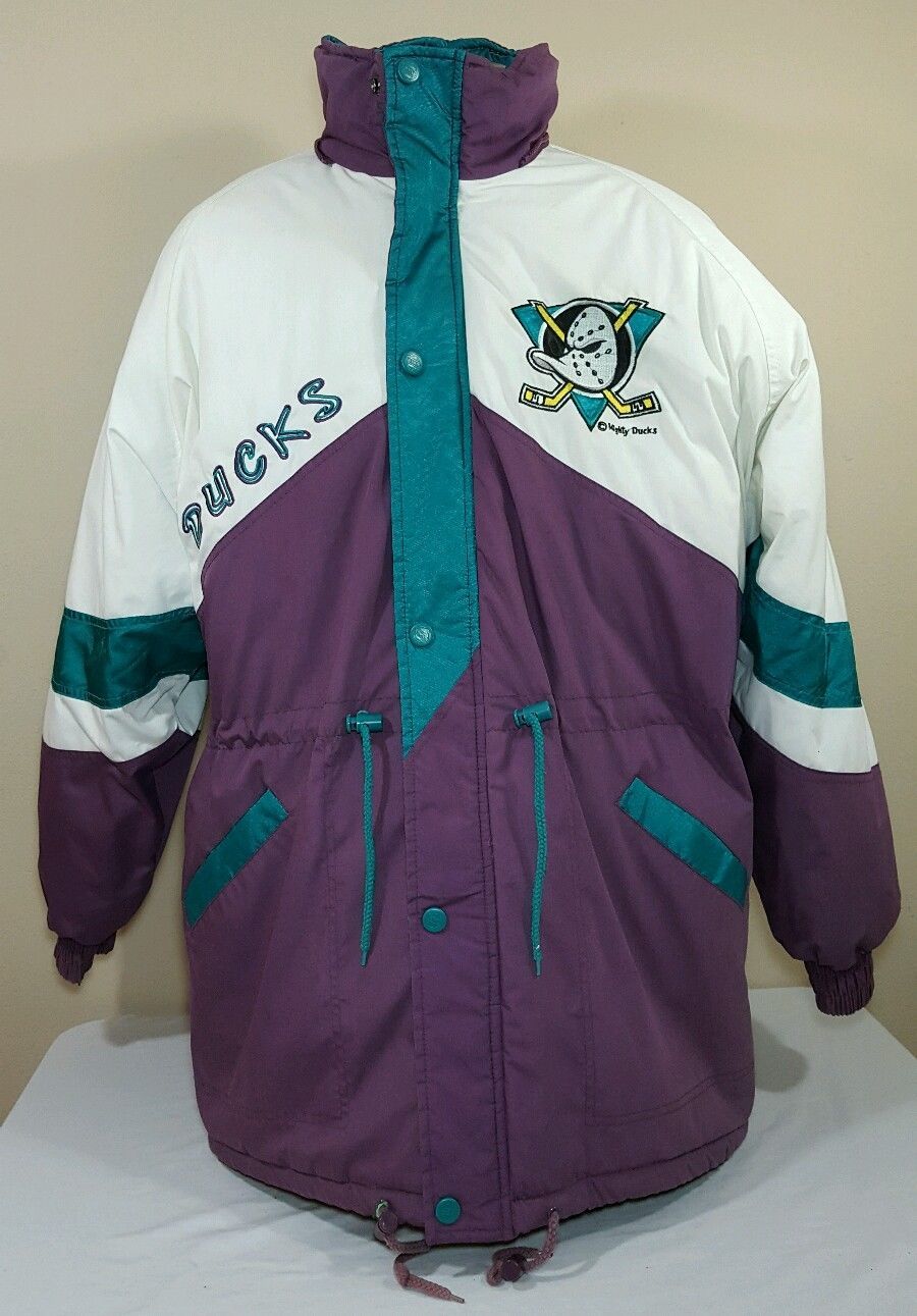 Vintage NHL Hockey Anaheim Mighty Ducks Jacket Winter Coat Out Brook RARE