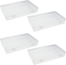 LJY 32 Pieces Mixed Sizes Square Empty Mini Clear Plastic Storage