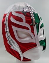 Wrestling Mask Adult Lucha Libre Red Green Ties - $14.69