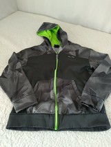 Champion Duo Dry Black  &amp; green Zip Fleece Hoodie Sweatshirt Jacket Yout... - $9.50