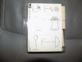 Stampin' Up Rubber Stamp Set Of 6 The Fine Print 2002 New - $24.00