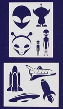 Aliens-Spaceship Stencils-2 pc Set-14 Mil Mylar- Painting/Crafts/Template - $24.54