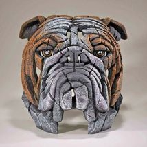 British Bulldog Bust by Edge Sculpture 12.5" High Collectible Stone Resin Brown image 5