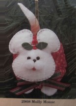 1989 Creative Circle Felt Stuffed Molly Mouse Christmas Ornament Kit 3&quot; ... - $14.99