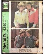 1970s Size 10 Bust 32 1/2 Misses Western Shirt Vest McCalls 4349 Pattern... - $6.99