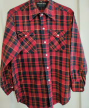 Hunters Gear Plaid Shirt Mens Size L Red Long Sleeve - $17.64