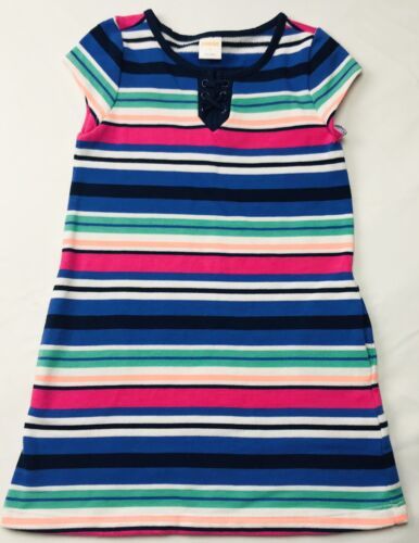 Gymboree Retired Striped Sz 5 Multicolored Bright Dress Blue Pink White Green - $26.80