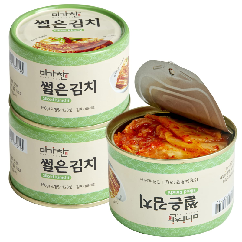 Korean Canned Napa Cabbage Kimchi, Sliced Kimchi, 5.64Oz(160G), Pack of