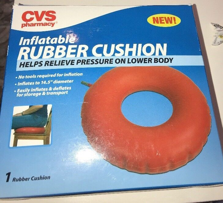 CVS Pharmacy NEW! Inflatable RUBBER CUSHION 14.5" Diameter Easily