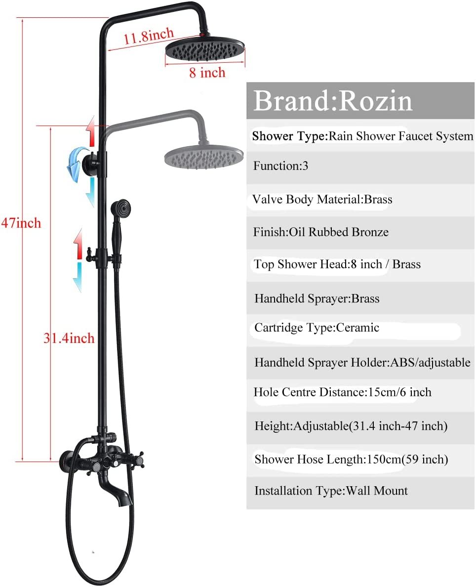 The Rozin Oil Rubbed Bronze Outdoor Shower Faucet Set Is A Complete ...