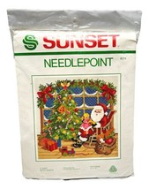 Sunset Needlepoint A Visit With Santa  12 x12  6074 1981 USA - $29.95