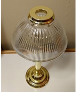 Partylite gaslight lamp brass glass top shade 14.5" tall spring candle holder - $16.93