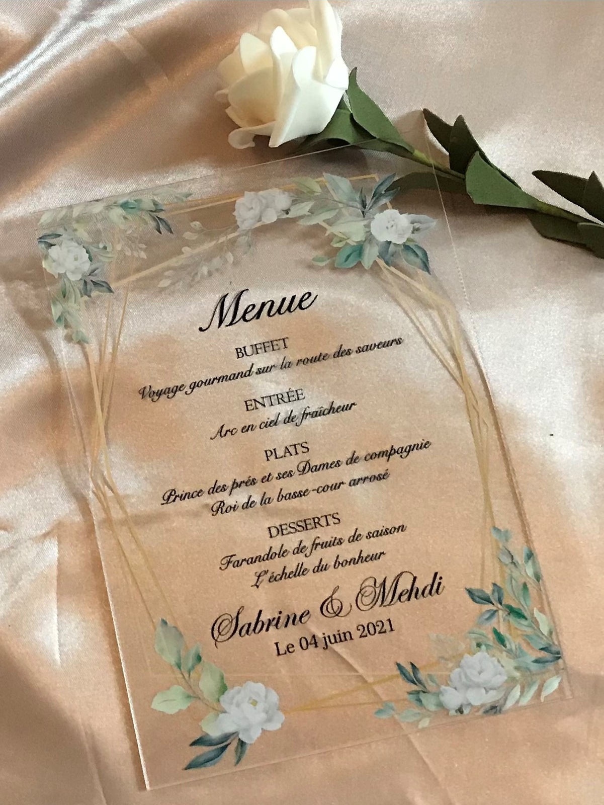  KKaylee Purple Floral Custom Acrylic Wedding Invitation,Acrylic  Menu,Acrylic Invitation,Baptism Invitations,White ink Acrylic Wedding  Invites,10pcs : Home & Kitchen
