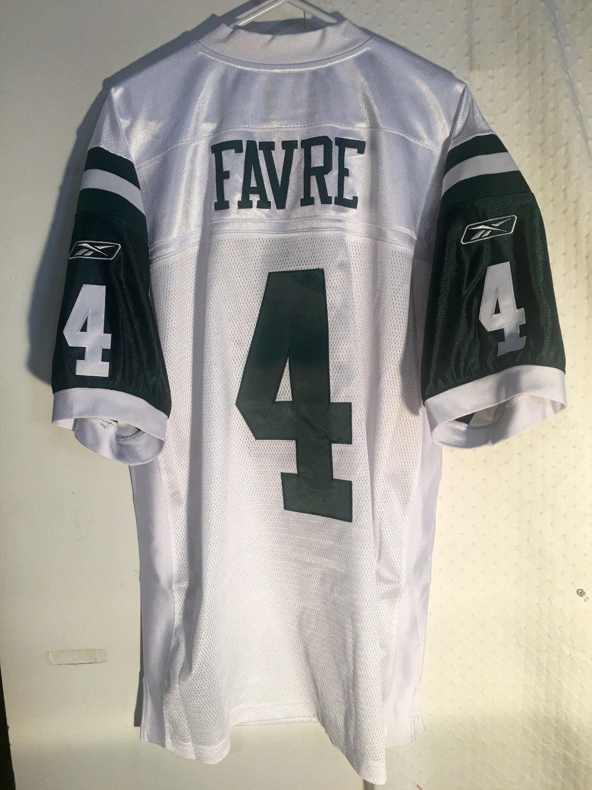 Brett Favre Authentic New York Jets Jersey by Reebok, Green, size 52