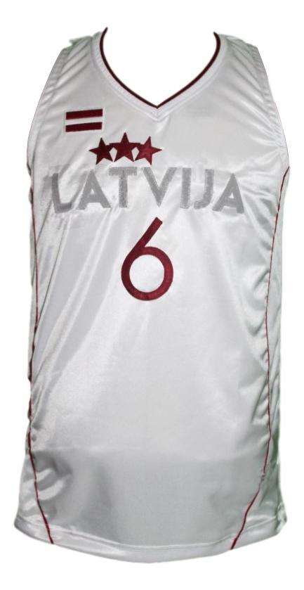 Kirstaps porzingis team latvia basketball jersey white   1