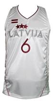 Kristaps Porzingis Team Latvia Basketball Jersey New Sewn White Any Size image 1
