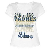 MLB  Woman&#39;s San Diego Padres WORD White Tee with  City Words L - $18.99