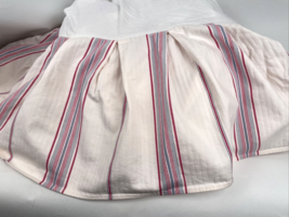 Vintage Ralph Lauren Chadwick Ticking King Bed Skirt Striped Red White Blue USA - $95.00