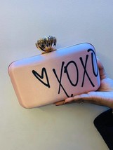 Xoxo printed clutch,quirky clutch bag,girlfriend gift,bridesmaid gift,pi... - $56.00