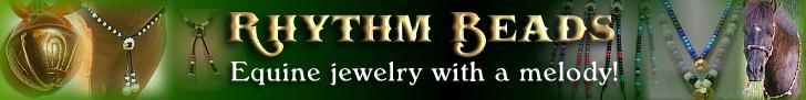 A welcome banner for Rhythm Beads ~ Equine Jewelry with a Melody!