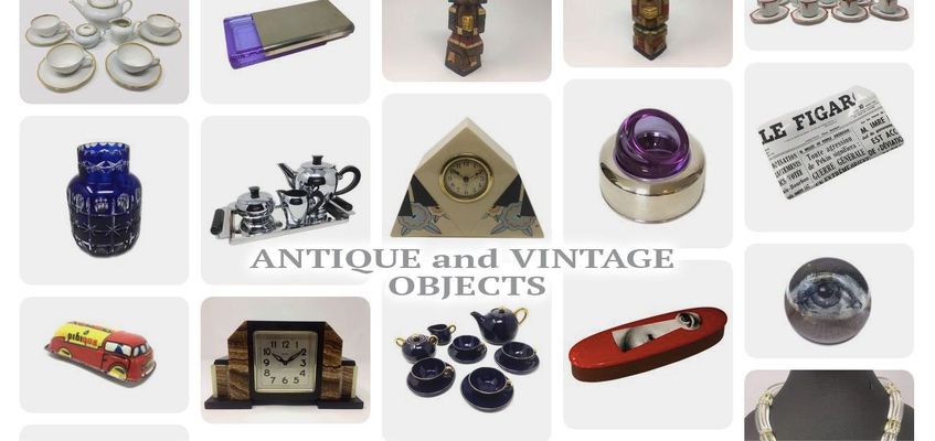 A welcome banner for Vintage and Antique Objects